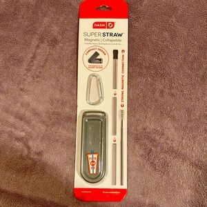 *3/$20* DASH Super Straw Magnetic Collapsible Set Black/Silver. Fits 24 Oz. New.